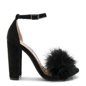 Steve Madden Black Fuzzy Heels “Carabu” Size 8.5